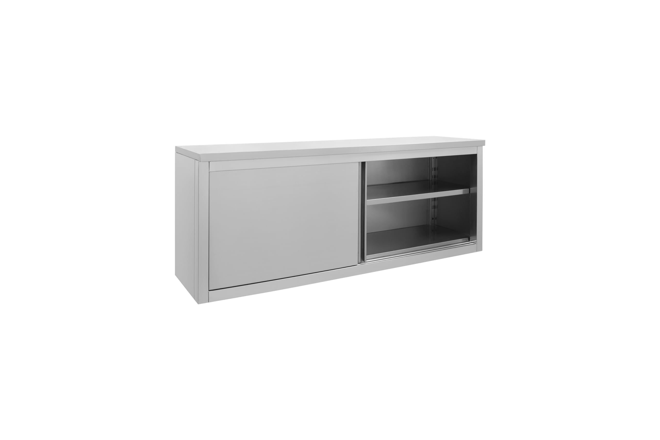 METRO Professional Armadio pensile per cucine professionali GWCB1180, acciaio inox, 180 x 40 x 65 cm, con 2 porte scorrevoli, argento