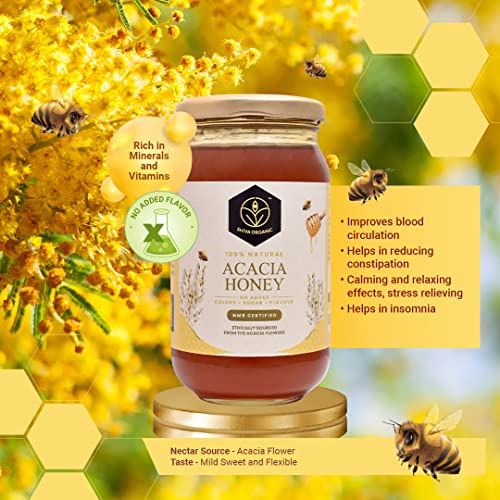 Image of Shiva Organic Raw Acacia Honey 1kg | 100% Pure NMR Tested | Raw and Unprocessed