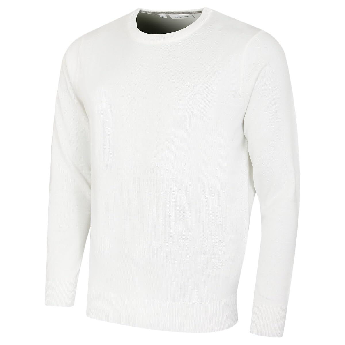 Calvin Klein Mens Crew Neck Cotton Sweater - White - XXL