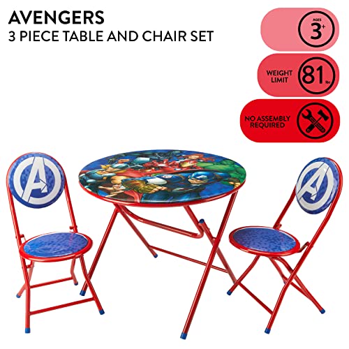 Image of Marvel Avengers 3 Piece Foldable Round Table and Chair Set, Ages 3+