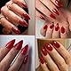 120 Stück Rot Künstliche Fingernägel - Einfarbig Mittel Press on Nails Almond - Glossy Nägel Zum Aufkleben Set Für Nails Art - Elegant Acryl Kunstnägel Zum Aufkleben Für Frauen Weihnachtstag (Red)