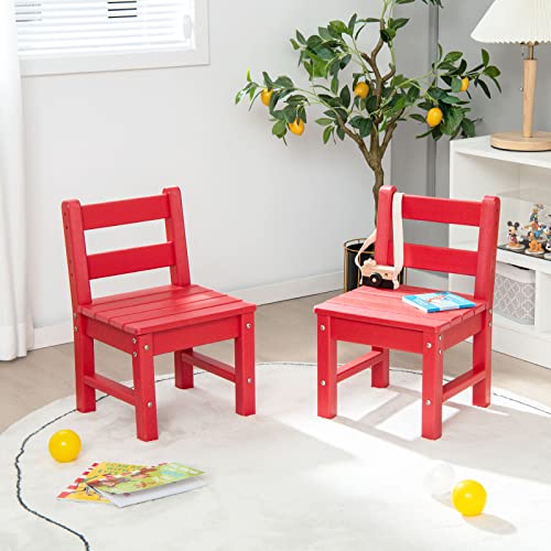 Costzon 04628 Kids Chair, 2Pcs All-Weather & Heavy-Duty Children Learning Chairs W/Backrest thumb #1
