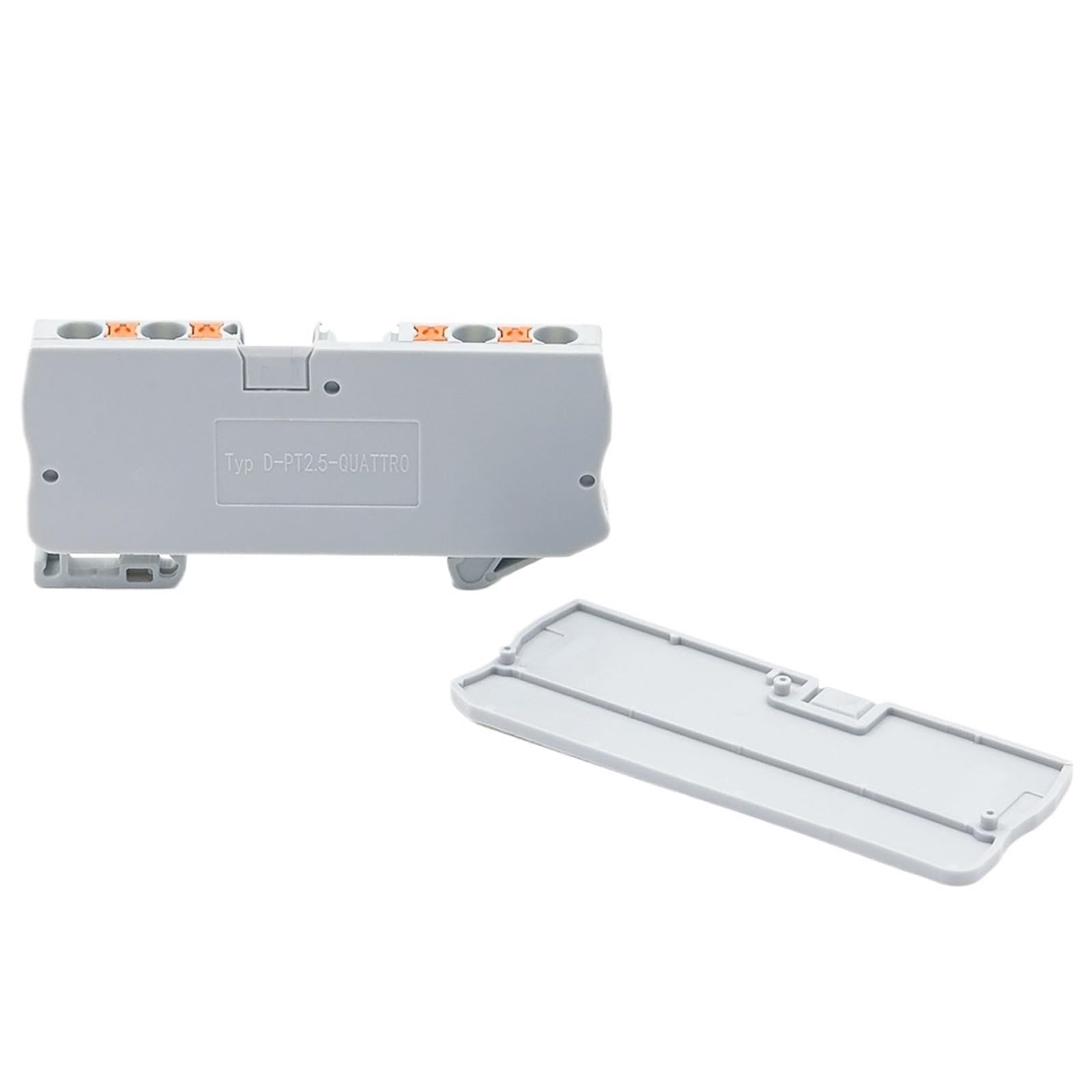 Bulk 100PCS DIN Rail End Clamps D-PT2.5-Quattro, Anti-Lock Spring Terminal Block Accessories for Electrical Panels, 2.5mm²