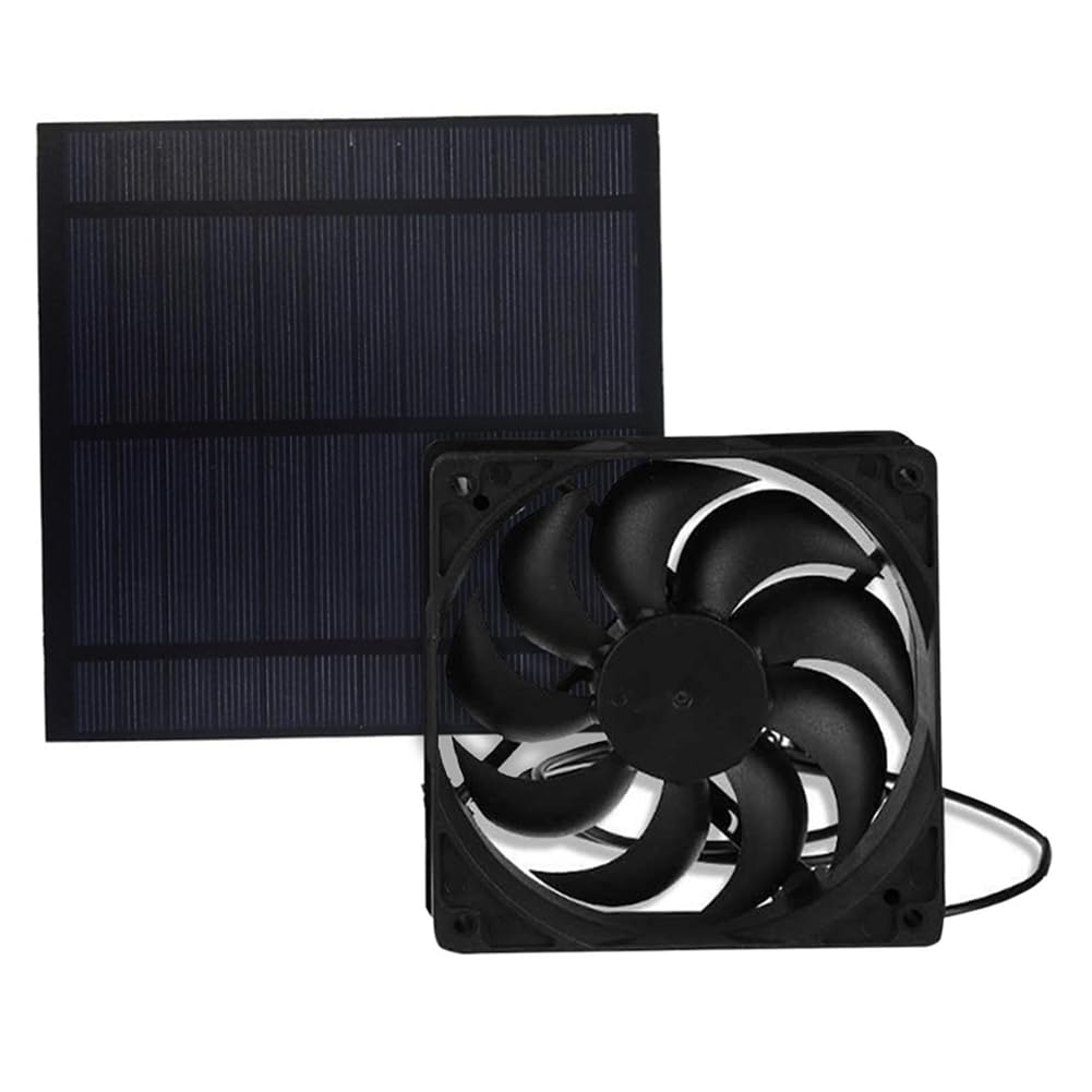IJSDNVJNDX for Dog Chicken House Exhaust Fan 6V 6W Solar Powered Waterproof Mini Ventilator for Greenhouse Roof Cooling Solar Panel Fan