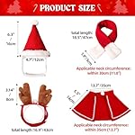 Disfraz Navidad para Perros Gatos, 4 Piezas Accesorios Ropa Navideño de Mascota Astas de Reno Diadema Sombrero de Santa Bufanda Manto, Regalo Collar Roja Disfraces Navideña para Perro Gato Pequeños 4 Disfraz Navidad para Perros Gatos, 4 Piezas Accesorios Ropa Navideño de Mascota Astas de Reno Diadema Sombrero de Santa Bufanda Manto, Regalo Collar Roja Disfraces Navideña para Perro Gato Pequeños