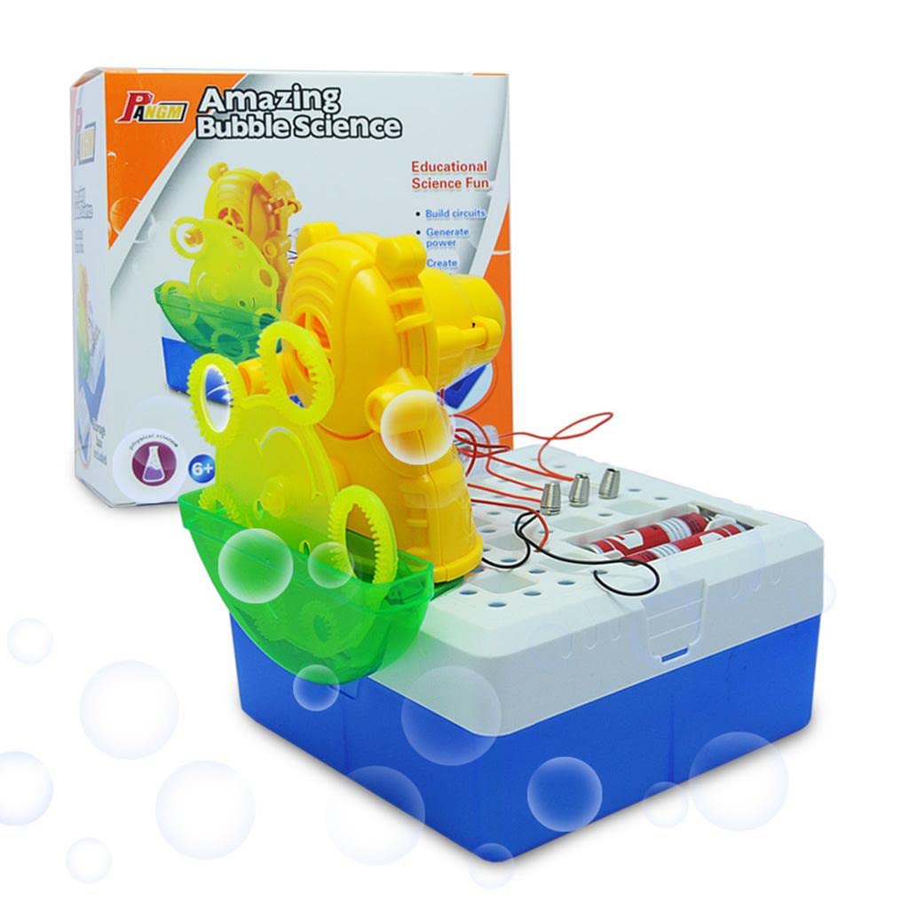 MILAAN Kids DIY Bubble Machine Electronic Discovery Kit Early Physics Educational Toy for Children