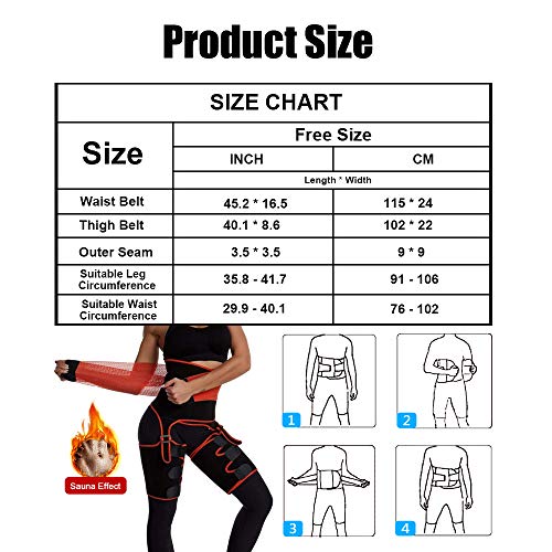 Newtion Waist Trainer Trimmer for Woman Weight Loss Thigh Waist Butt Lifter Shapewear Belt-Workout Body Sweat Band