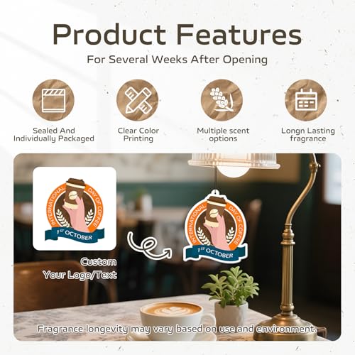 Image of HINFKA Custom Car Air Fresheners for Company Logos | Business Gifts; Event Giveaways; 10-1000 Pcs Bulk Orders; Double-Sided Print; Scent Options Available; Custom Logo