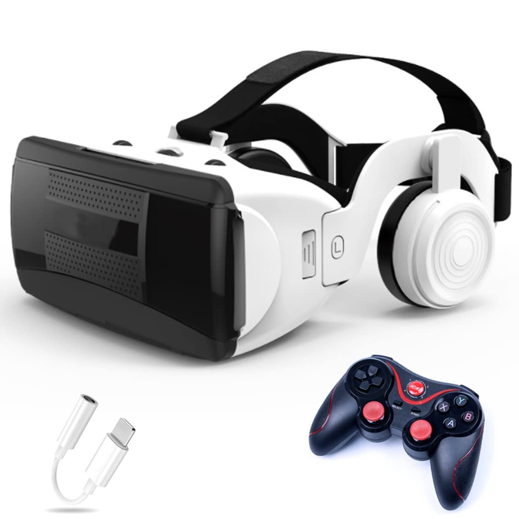 Okulary 3D, Virtual Reality, zestaw słuchawkowy, ochrona oczu, okulary VR do filmów 3D i gier, kontroler Bluetooth do iPhone 13 Pro Max/13 Pro/13/12/11, do Samsung Galaxy S21, Huawei, X. iaomi-Seria nie
