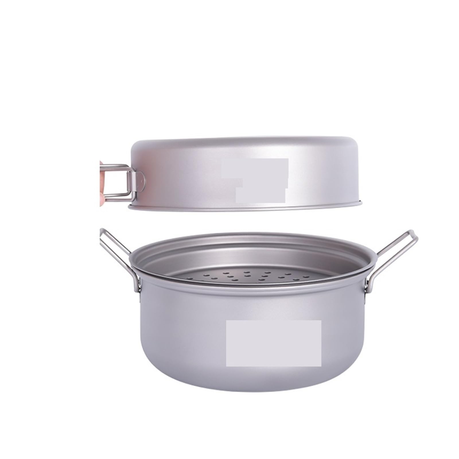 Titan-Camping-Kochgeschirr-Set, Suppentopf und Bratpfanne for das Kochen im Freien