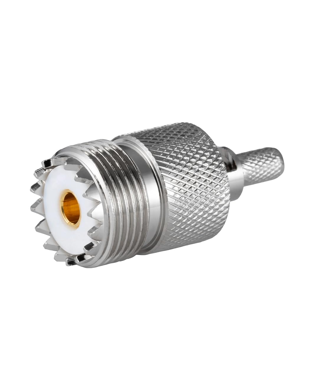 Vecys 5PCS SO-239 UHF Femmina Connettori 50 Ohm SO239 Femmina Jack Crimpare RF Connettore Coassiale Adattatore per RG58 VLMR195 RG142 RG400 Cavo Coassiale a Bassa Perdita Compatibile Radioamatoriali