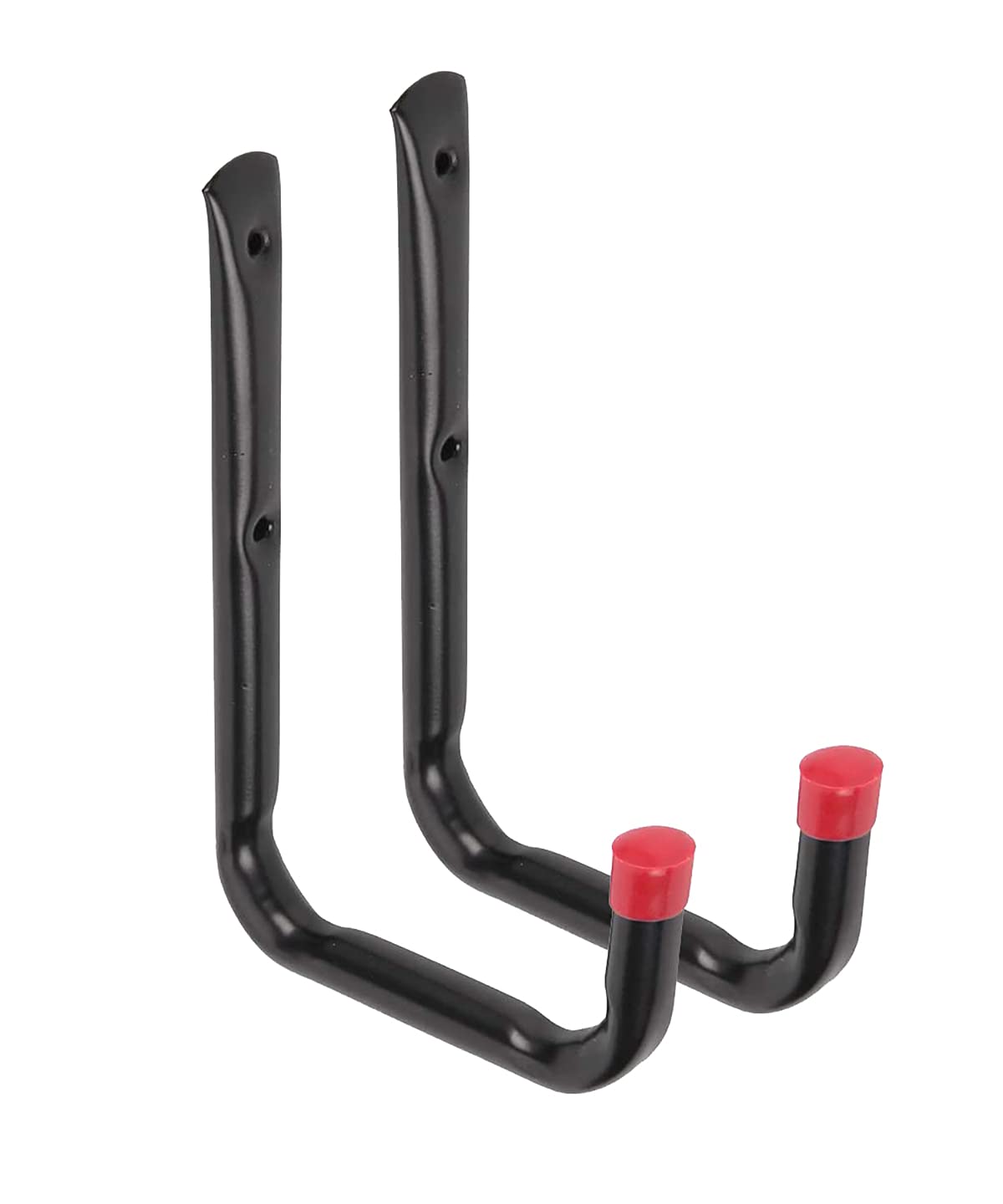 Haadi Black Garage Storage Ladder Hooks Brackets 2 Pieces Universal Wall Mount Rack Utility Organizer Hanger Heavy Duty Tool Hooks For Bike, Chair,Ladders, Hose,Tools, Shed,Bulk Items (Black)