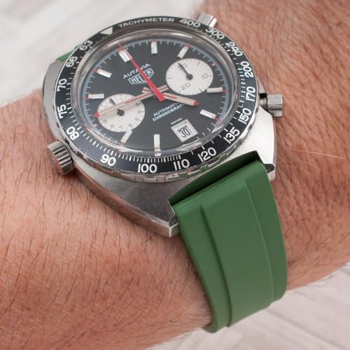 Image of StrapHabit Quick Release Deployant Rubber Watch Strap For Large and Small Wrists - Women and Men - Band FKM Deployment 19mm, 20mm, 21mm, 22mm