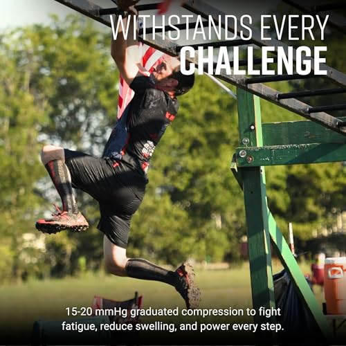 Image of MudGear Graduated Compression Socks, Durable, Sweat-Resistant OCR Performance Socks with Cushioned Footbed, Made in USA