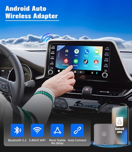 CAMECHO Adaptador automotivo Android sem fio para carro OEM com fio de fábrica Android Auto sem fio