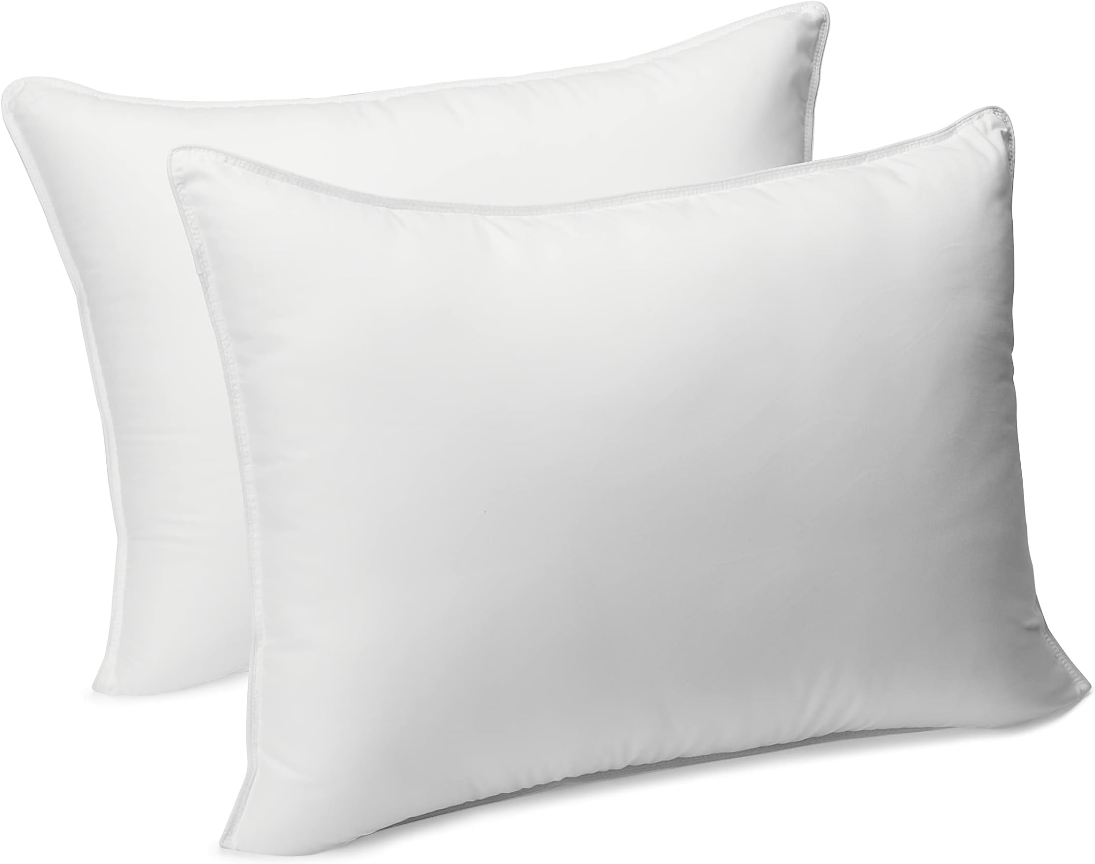 Amazon Basics Down Alternative Pillow, Washable, Large, 2 Pack, 20" x 26", Large, White