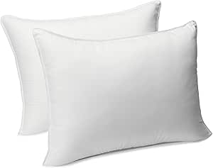 Amazon Basics - Almohadas suaves, tamaño estándar, 2 piezas