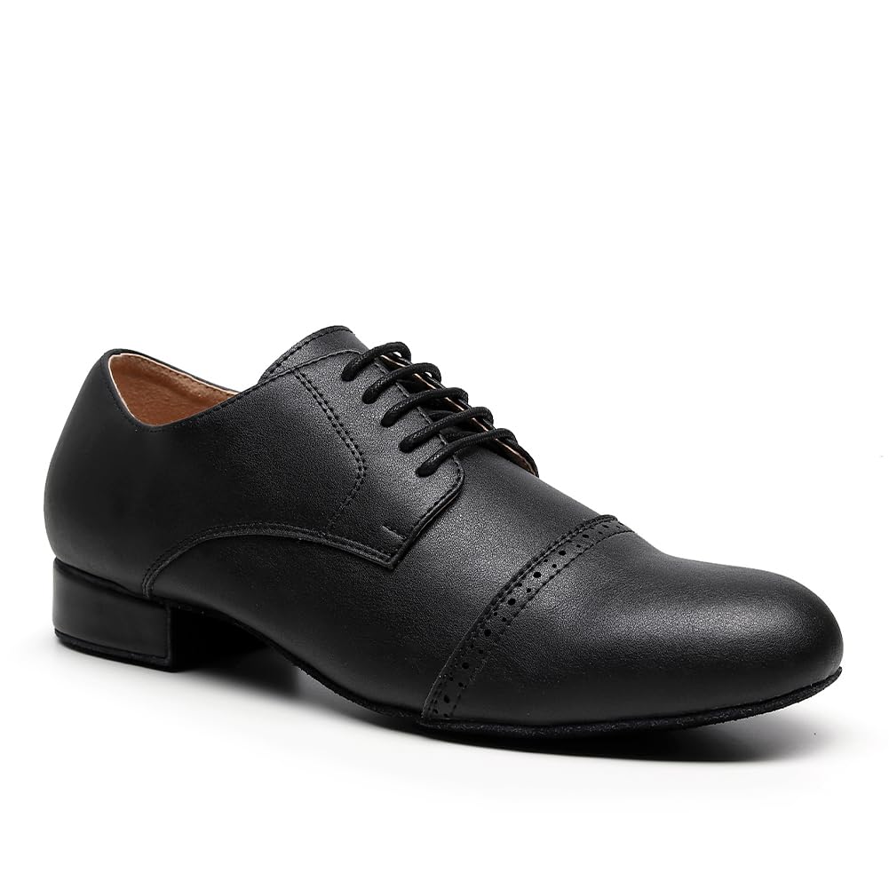 SWDZM Tanzschuhe Herren Leder Latein Tanzschuhe Niederhackig Ballsaal Tango Salsa Tanzschuhe Herren