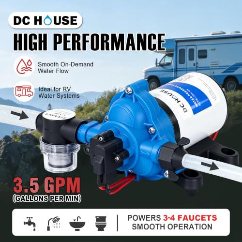 DC HOUSE 3.5GPM Quiet RV Pump
