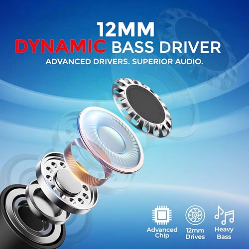 Image of MAK Premium Wireless Neckband Earphones with 12mm Bass Driver, Magnetic Eartips, Fast Type-C Charging, Lightweight & Comfortable Secure Fit Bluetooth Earbuds in Black.