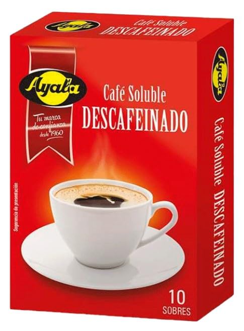 Café Soluble Descafeinado – Pack de 10 Sobres | Café Instantáneo Suave y Aromático | Ideal para Desayuno y Merienda