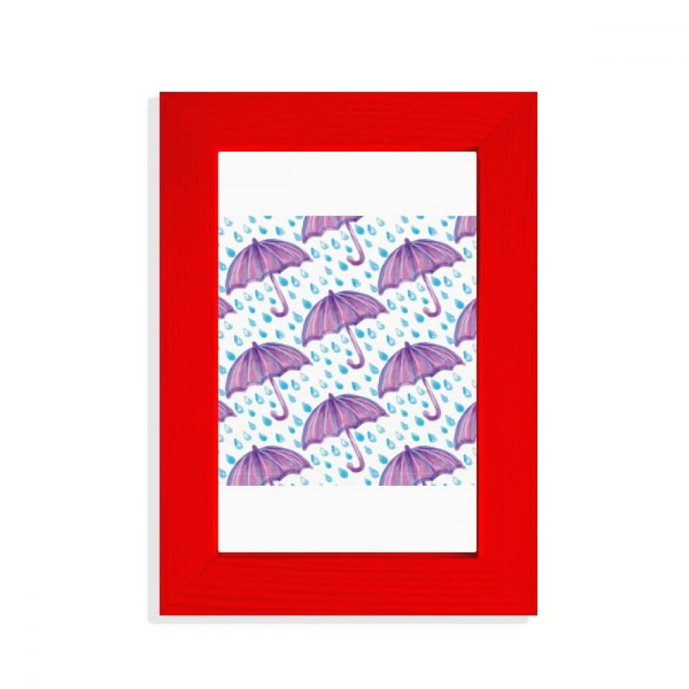 Parapluie violet aquarelle sous cadre photo art rouge évocation pluie