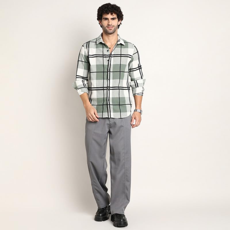 Image of CAHOOT Men's Shirt for Casual Wear | Mid-Rise | Regular Fit | Button Closure | Shirt Crafted with Comfort Fit for Everyday Wear