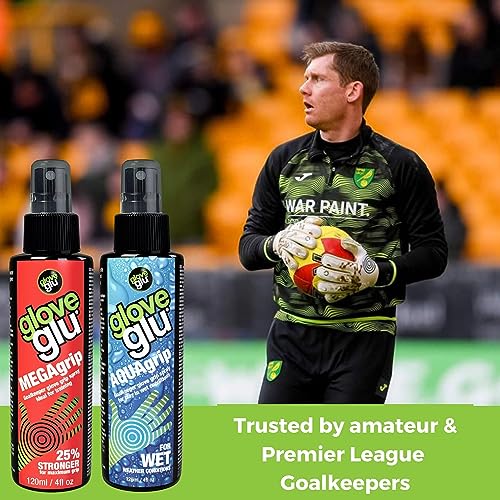 Gloveglu Megagrip+ Aquagrip Goalkeeper Glove Grip Spray Bundle. Contains Gloveglu Megagrip 120Ml + Gloveglu Aquagrip 120Ml #TOP6