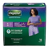 Depend, Night Defense Incontinence Overnight Underwear for Women, 16 Count