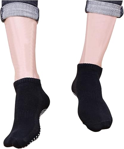 Miniatura 4 de DOOVID Calcetines antideslizantes de agarre para mujeres y hombres, calcetines tobilleros de algodón, calcetines de yoga, calcetines de pilates,