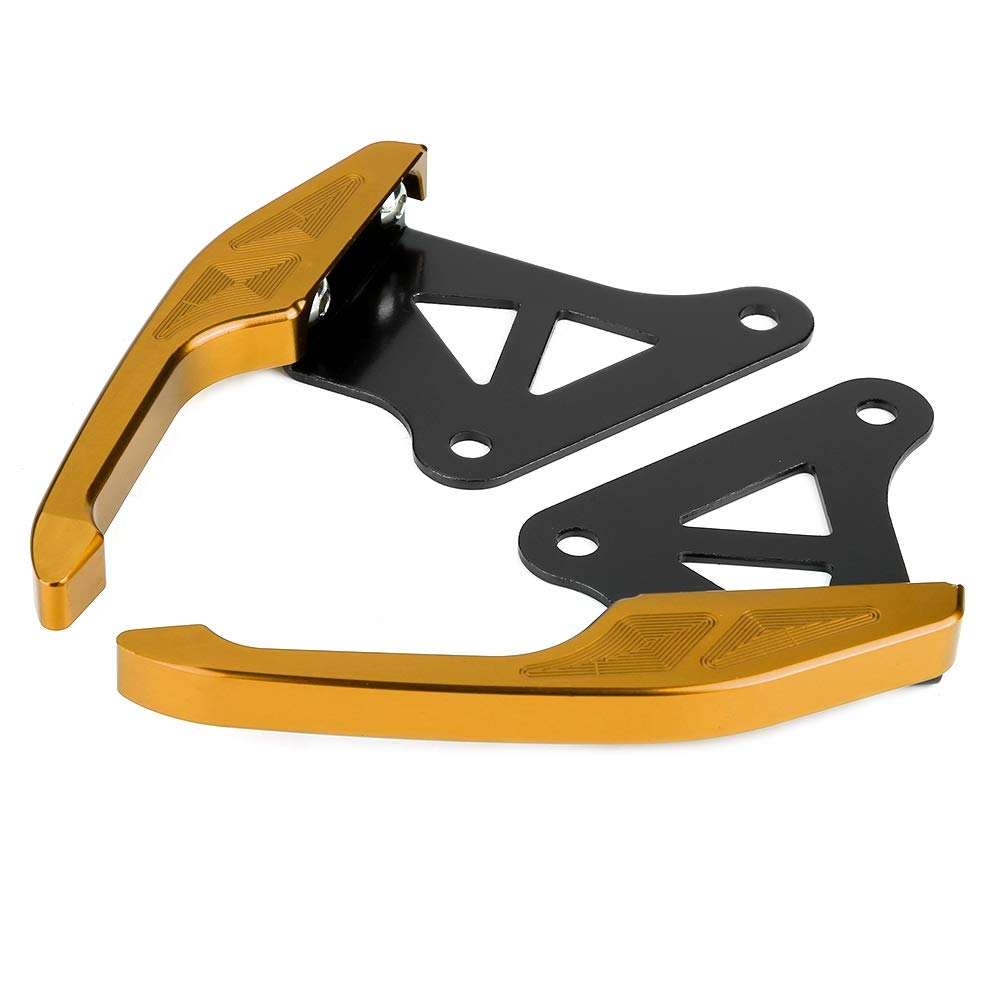 Barra di presa universale in alluminio per passeggero sul sellino posteriore della moto, kit di maniglie per la barra del sedile posteriore con finitura anodizzata per installazion (Oro)