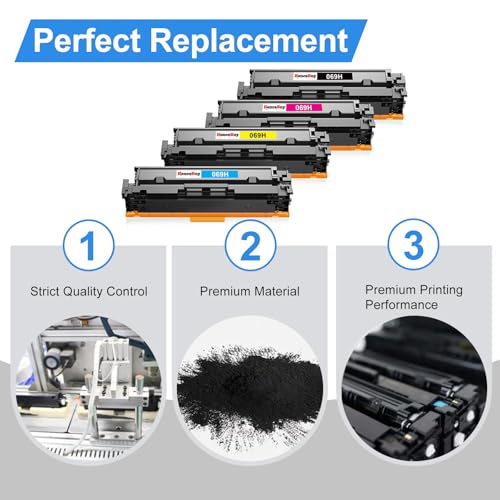 Image of Compatible 069H Toner Cartridges Set (4-Pack,BK /C /M /Y) | Replacement for Canon 069H MF753Cdw MF751Cdw Toner for Color imageCLASS MF753cdw MF751Cdw LBP674Cdw MF752Cdw Printer