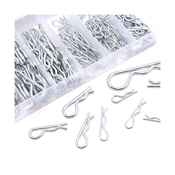 glarks Trainingsunterlagen für Heavy Duty Zink versilbert Haar Pin Kurbelkeil Anhängerkupplung Pin Sortiment Kit – Bild 7
