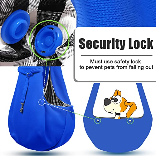 Image of Tomkas Small Dog Cat Sling Carrier Puppy Purse Travel Wrap Soft Crossbody Pet Bag (Royal Blue, M - Zip Pocket & Adjust Strap)
