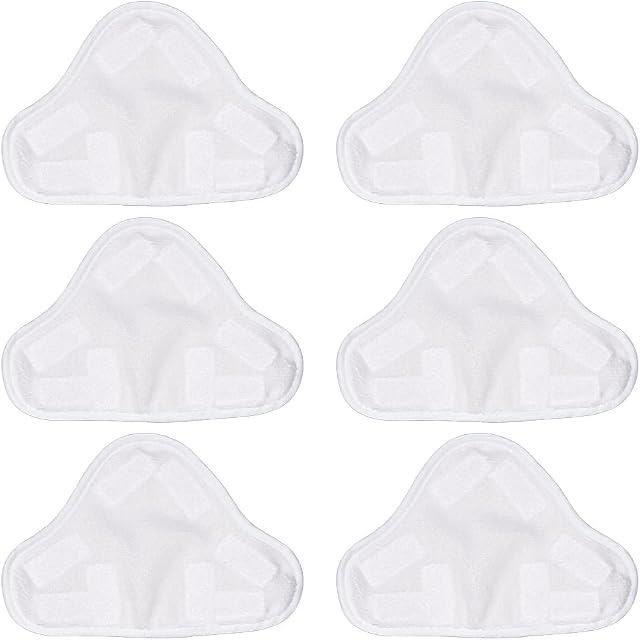 Bluwhale 6 Pack Washable Microfibre Steam Mop Pads Floor Replacement Pads Compatible with H2O H20 X5