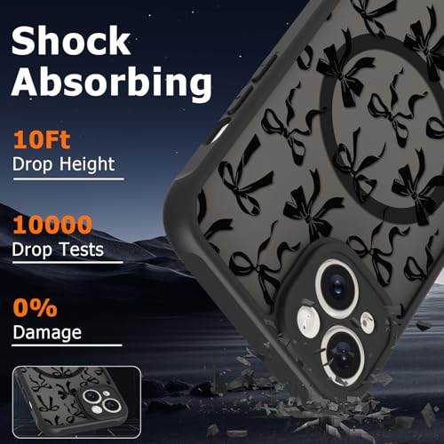Fsoole Magnetic for iPhone 15 Plus Case for Women, Black Bow by Fsoole - Used condition - Image 4