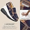 DUNLOP Moccasins Slippers Men Loafers Faux Fur Slippers Rubber Sole Memory Foam House Slippers Indoor Shoes Gifts For Men (Navy Mustard, 10 UK) #2