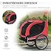 Pawhut Hundeanhänger Fahrradanhänger Hundetransporter Hunde Fahrrad Anhänger Rot+Schwarz 130 x 73 x 90 cm
