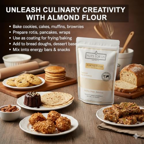 Image of Nuts For Us Natural Almond Flour (400g) | Pure Badam Powder for Baking & Keto Diet | Gluten-Free, High Protein Low Carb Keto Flour | Finely Ground Almonds