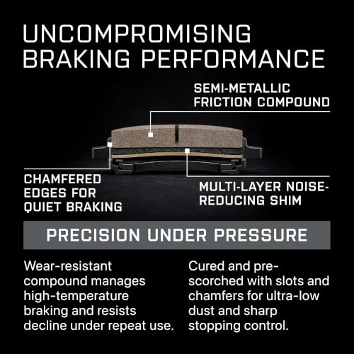 Image of QUALITY-BUILT Black Series Rear Brake Pads for 20-22 Ford, BP2363 Semi-Met | Installation Hardware Included,Ultra Low-Dust and Noise,High-Performance Braking & Spirited Driving,Fits Specific Models