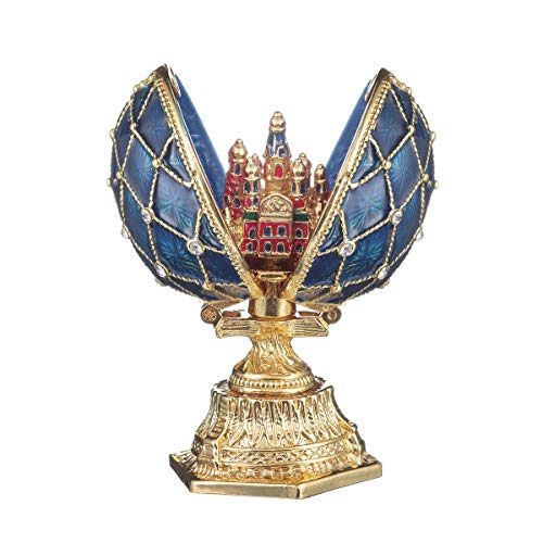 Œuf à la Fabergé avec Église du Sauveur sur Le Sang 6,5 cm, Bleu Cover