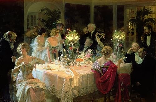 Impression d'art art tableau la fin de dîner Jules Alexandre Gruen image sur toile décoration murale