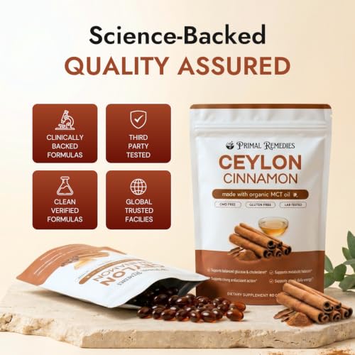 PRIMAL REMEDIES Ceylon Cinnamon Capsules with Organic MCT Oil