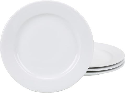 BIA Cordon Bleu Everyday Porcelain Bistro Salad Plates, Set of 4, 8 each, White