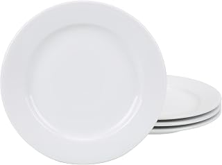 BIA Cordon Bleu Everyday Porcelain Bistro Salad Plates, Set of 4, 8" each, White