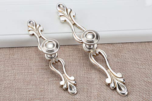 6pcs Vintage Style Cabinet Handles Dresser Drawer Pull Knob Wardrobe Cupboard Knobs with Plate and Screws by Wishtisy - Used condition - Image 2
