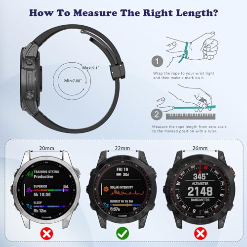 ToVioc Silicone Wristband Compatible with 47mm of Garmin Fenix E/Fenix 8 Pro/Tactix 8/Quatix 8/D2 Mach 2 - Image 2