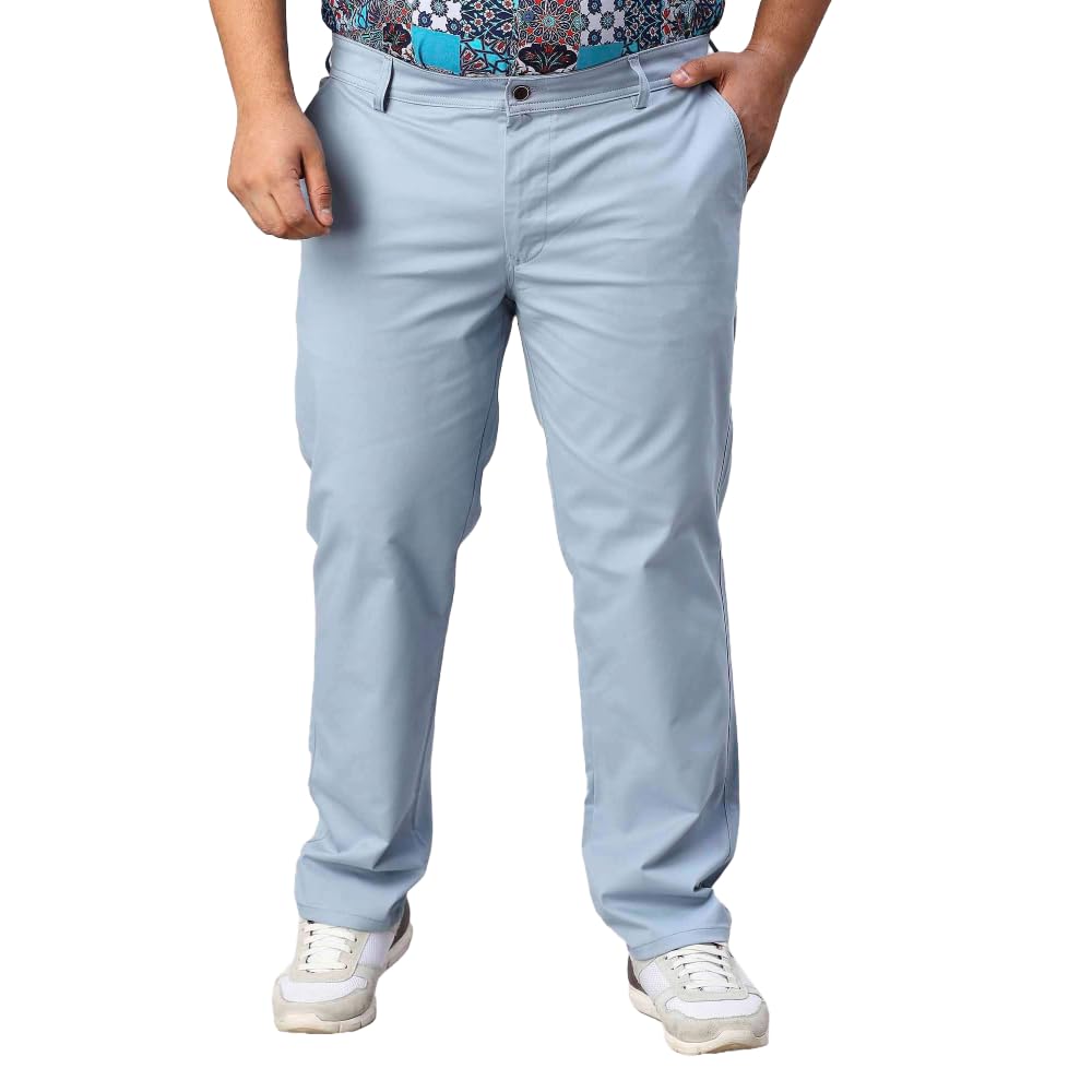 guniaa Men’s Solid Cotton Stretchable Trousers | Plus Size & Regular Fit | Twill Lycra Pants for Casual, Formal & Semi-Formal Wear (in, Numeric, 48, Plus, Aqua Blue)-picture-37