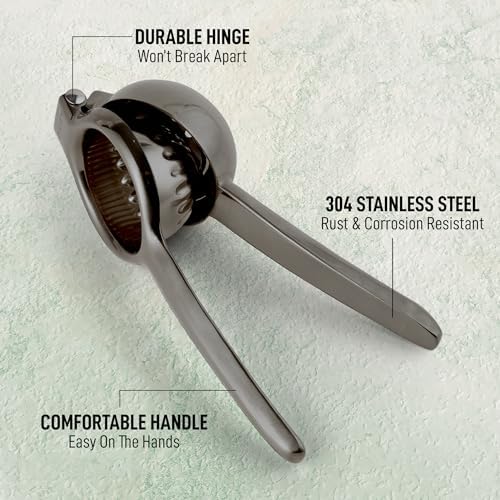 Zulay Kitchen Lemon Squeezer Stainless Steel - Premium Quality, Heavy Duty Solid Metal Squeezer Bowl - Large Manual Citrus Press Juicer and Lime Squeezer Stainless Steel thumbnail 5