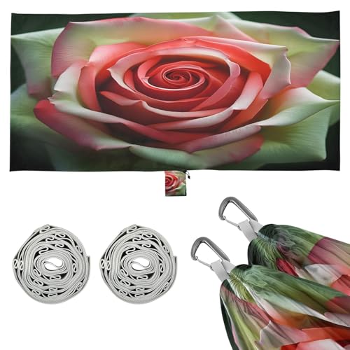 DUOBU Hammocks for Outside Red Blue Rose Camping Hammock Portable Hammocks with Tree Straps and Carry Bag Camping Accessories for Hiking Beach Outdoor